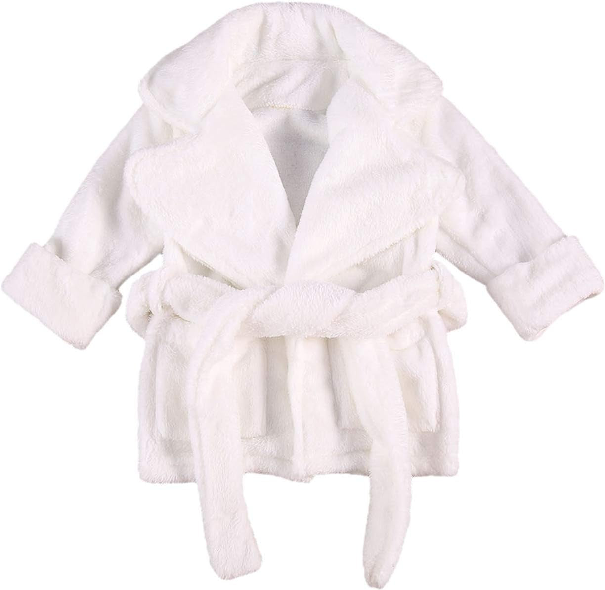 Unisex Baby Plush Bathrobe Plain Kimono Gown Newborn Toddler Girls Boys Towel Robe Nightwear Clothes