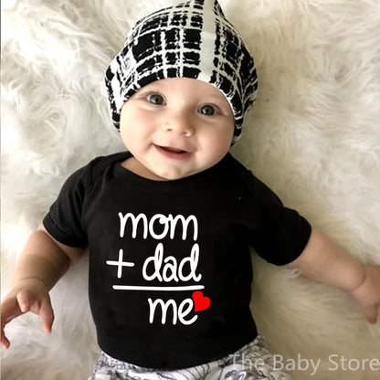 2022 Toddler Newborn Jumpsuit Mom Dad Me Letter Print Baby Body Romper Onesie Short Sleeve Bodysuit Summer Cotton Infant Rompers