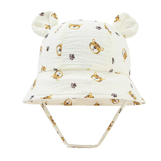 Muslin Cotton Baby Hat Summer Infant Cap Soft Baby Sun Hats Panama for Kids Girls Boys Bucket Hat Accessories Children 3-12M