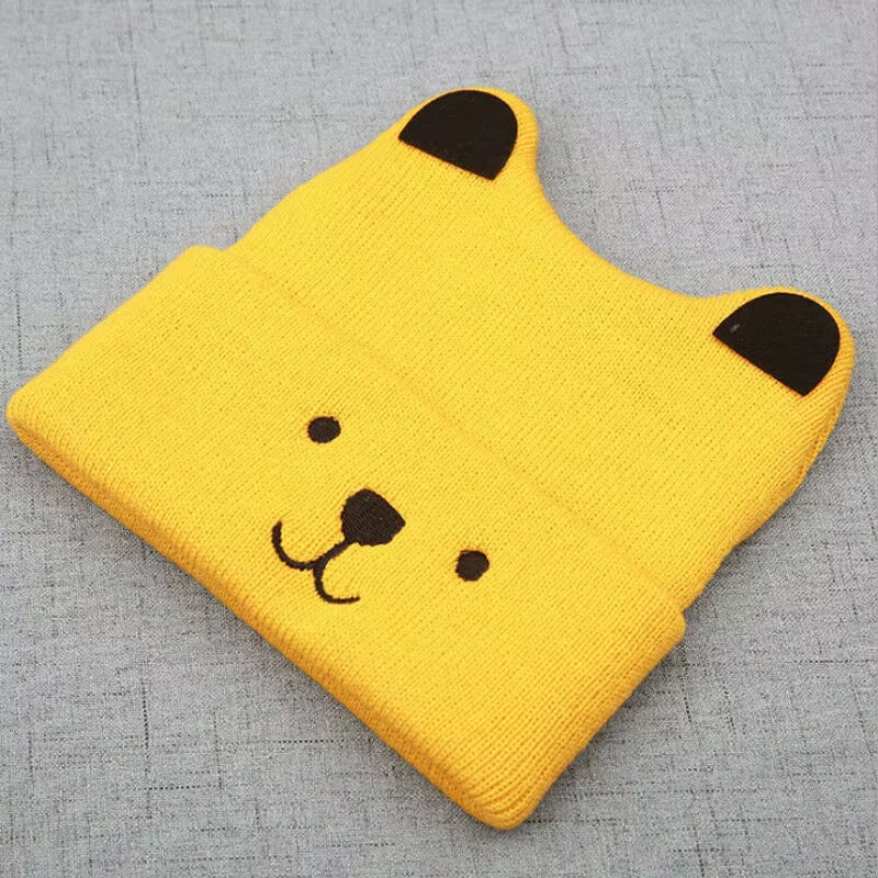 2020 New Baby 3D Cartoon Hat Spring Autumn Baby Hat for Boys Girls Knitted Cap Winter Warm Solid Color Children Hat