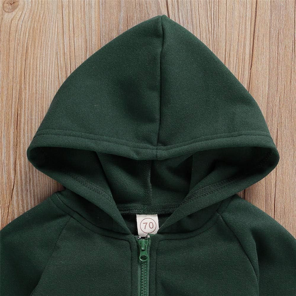 Infant Baby Boys Girls Clothing Zipper Hooded Jumpsuit Romper Long Sleeve Onesie Outfit Fall Winter Warm Clothes