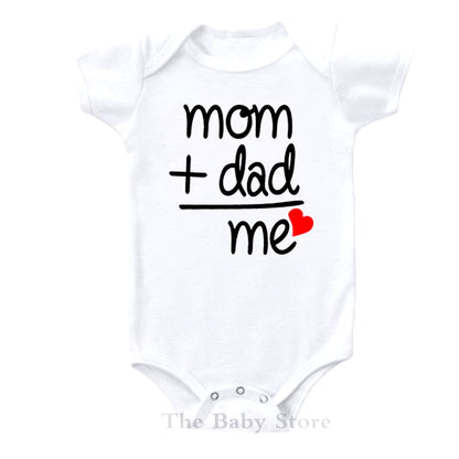 2022 Toddler Newborn Jumpsuit Mom Dad Me Letter Print Baby Body Romper Onesie Short Sleeve Bodysuit Summer Cotton Infant Rompers