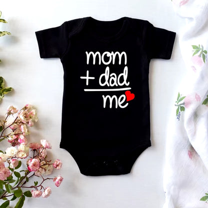 2022 Toddler Newborn Jumpsuit Mom Dad Me Letter Print Baby Body Romper Onesie Short Sleeve Bodysuit Summer Cotton Infant Rompers