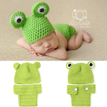 3Pcs Baby Photography Set Wool Knitted Hat Baby Yoda Hats Winter Newborn Baby Creative Take Pictures Baby Clothes