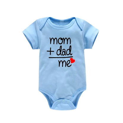 2022 Toddler Newborn Jumpsuit Mom Dad Me Letter Print Baby Body Romper Onesie Short Sleeve Bodysuit Summer Cotton Infant Rompers