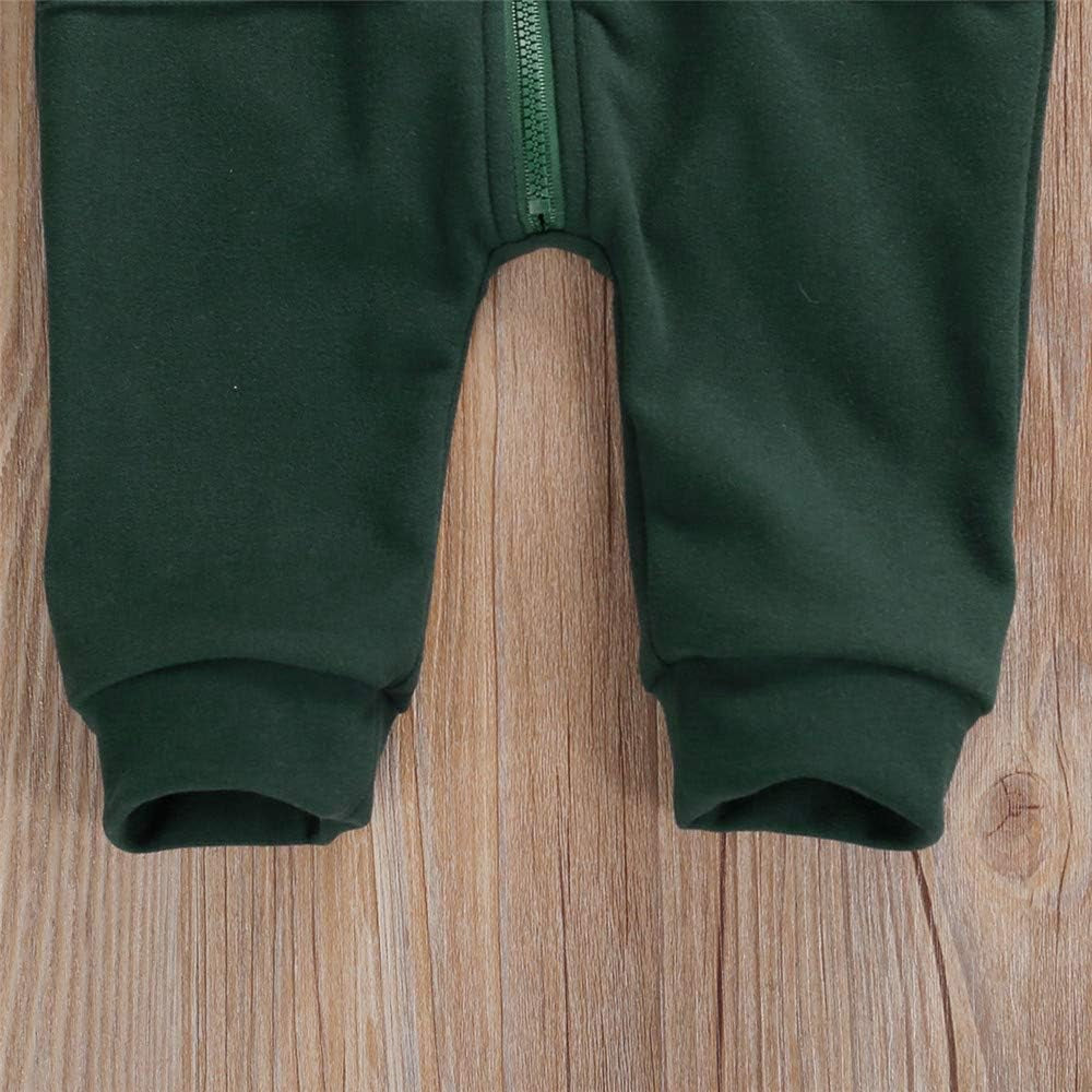 Infant Baby Boys Girls Clothing Zipper Hooded Jumpsuit Romper Long Sleeve Onesie Outfit Fall Winter Warm Clothes